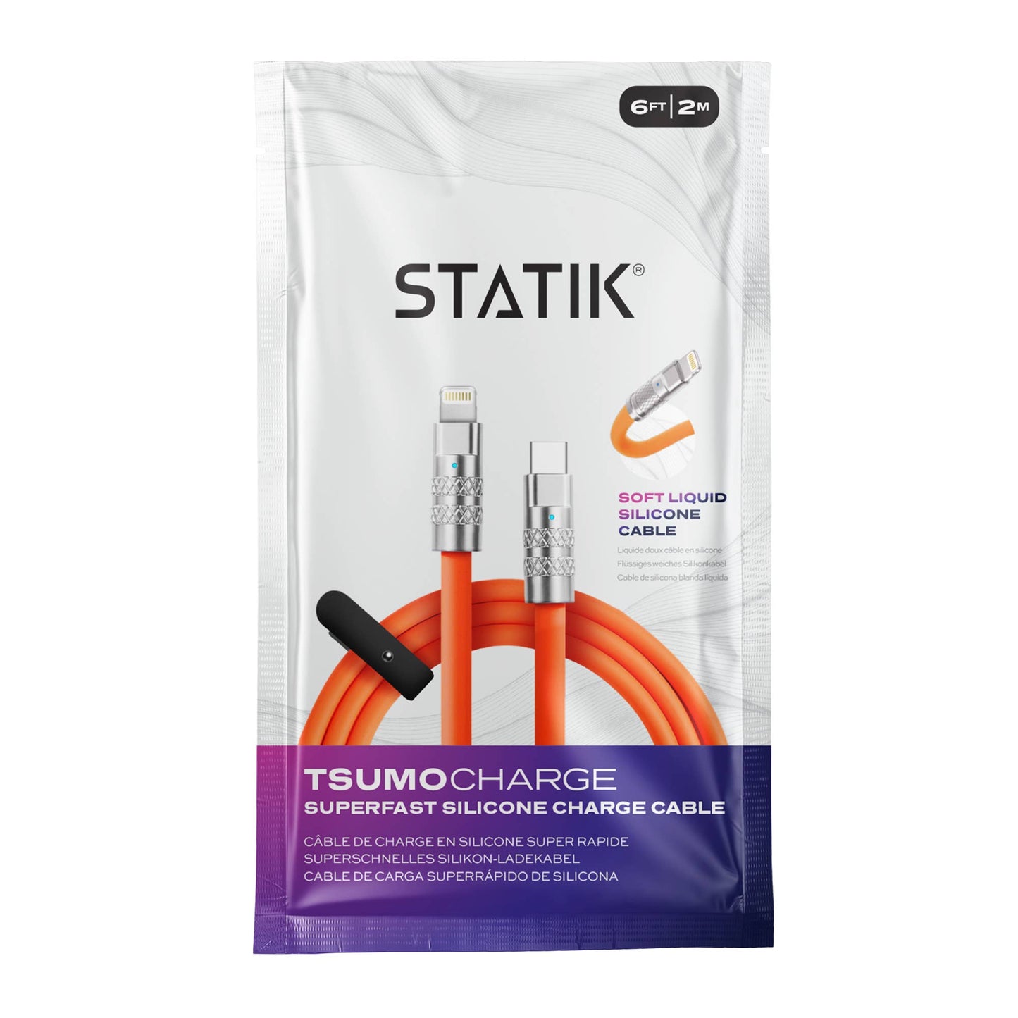 Statik® TsumoCharge 100 W USB C to USB C Cable 2 m, Orange