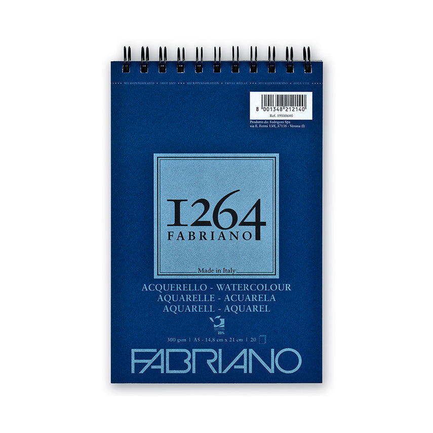 Fabriano 1264 Watercolour Spiral 300g A5 (20 ark)