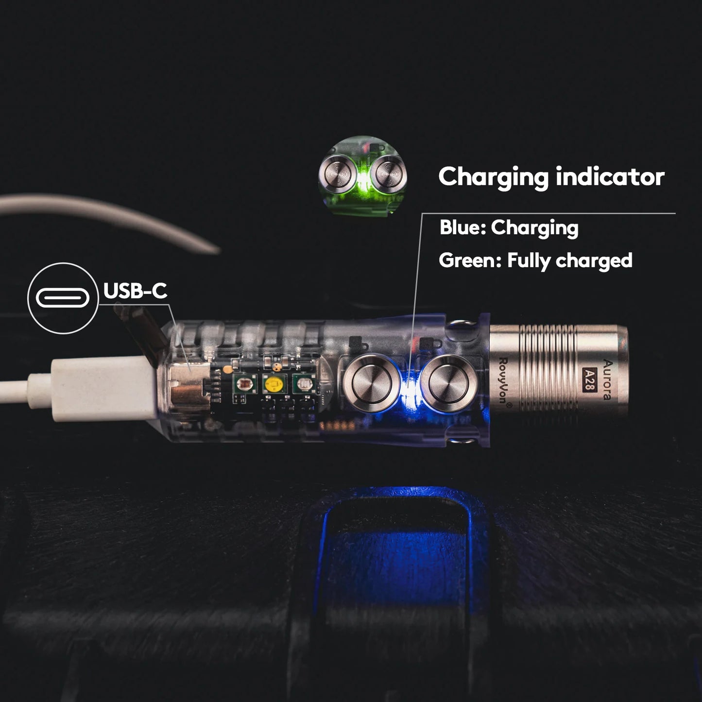RovyVon Aurora A28 (G2) Flashlight 6500K, White/UV/White