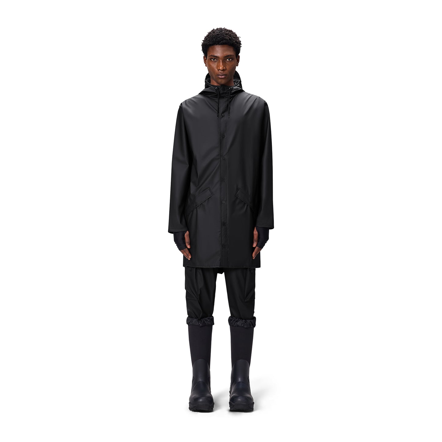 Rains Long Jacket, Black