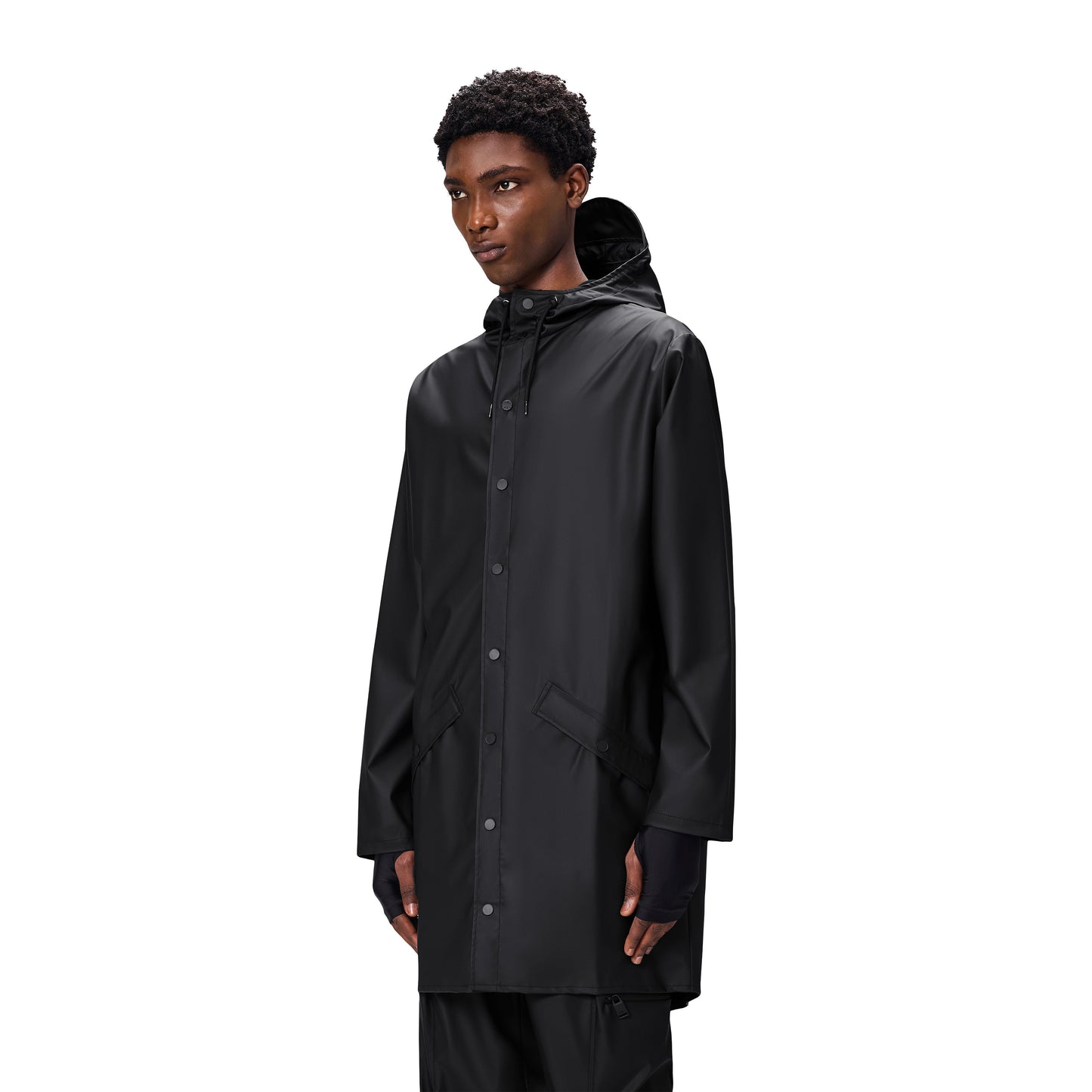 Rains Long Jacket, Black