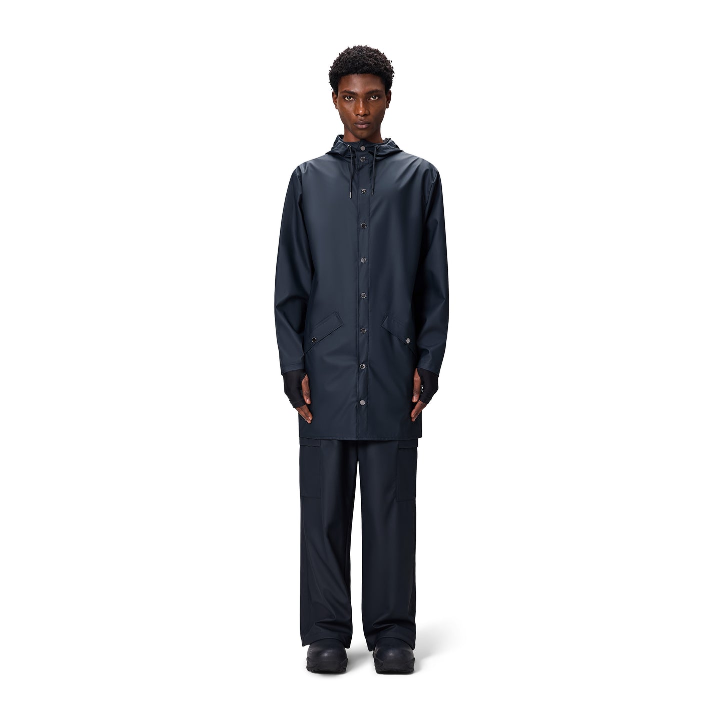 Rains Long Jacket, Navy