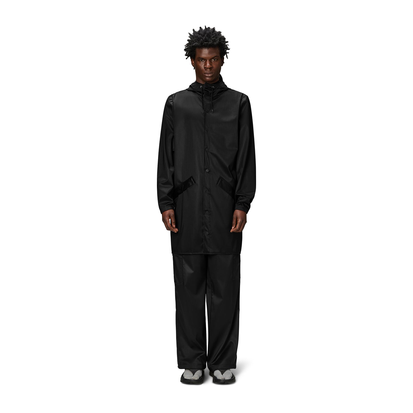 Rains Long Jacket, Black