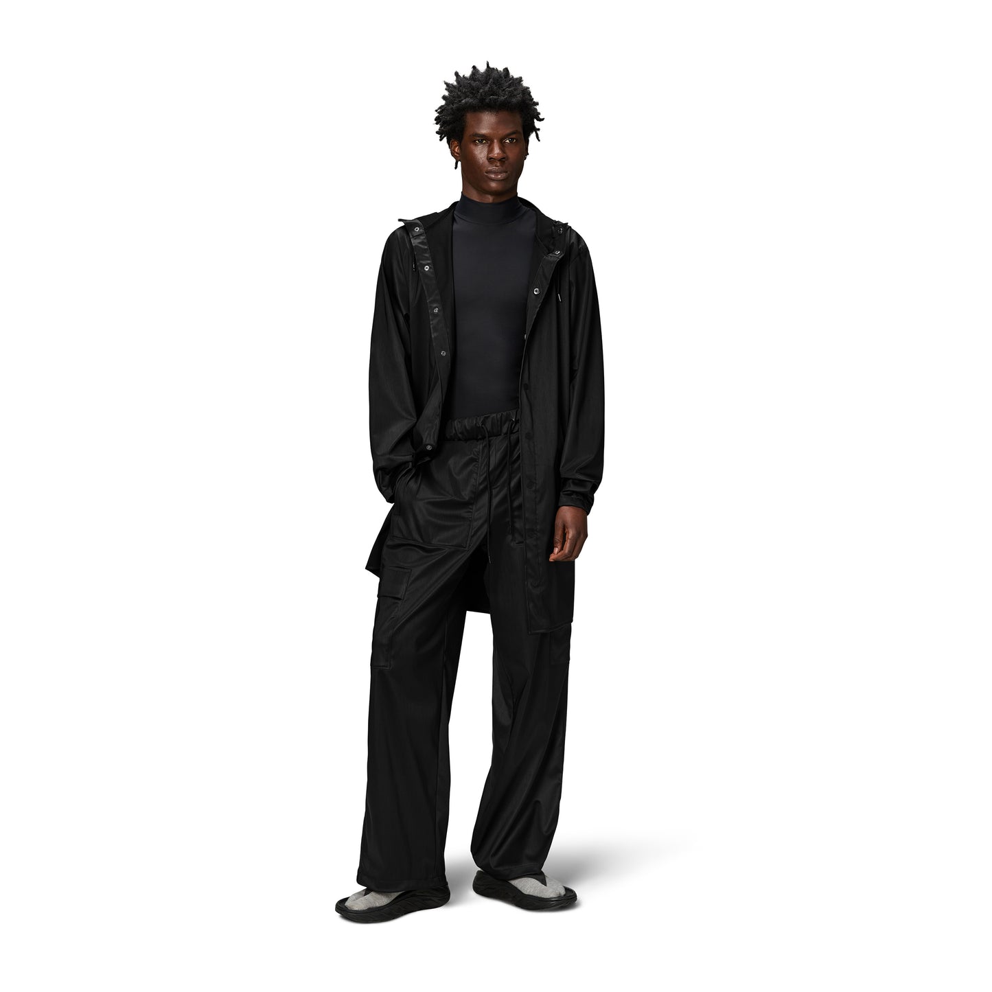 Rains Long Jacket, Black