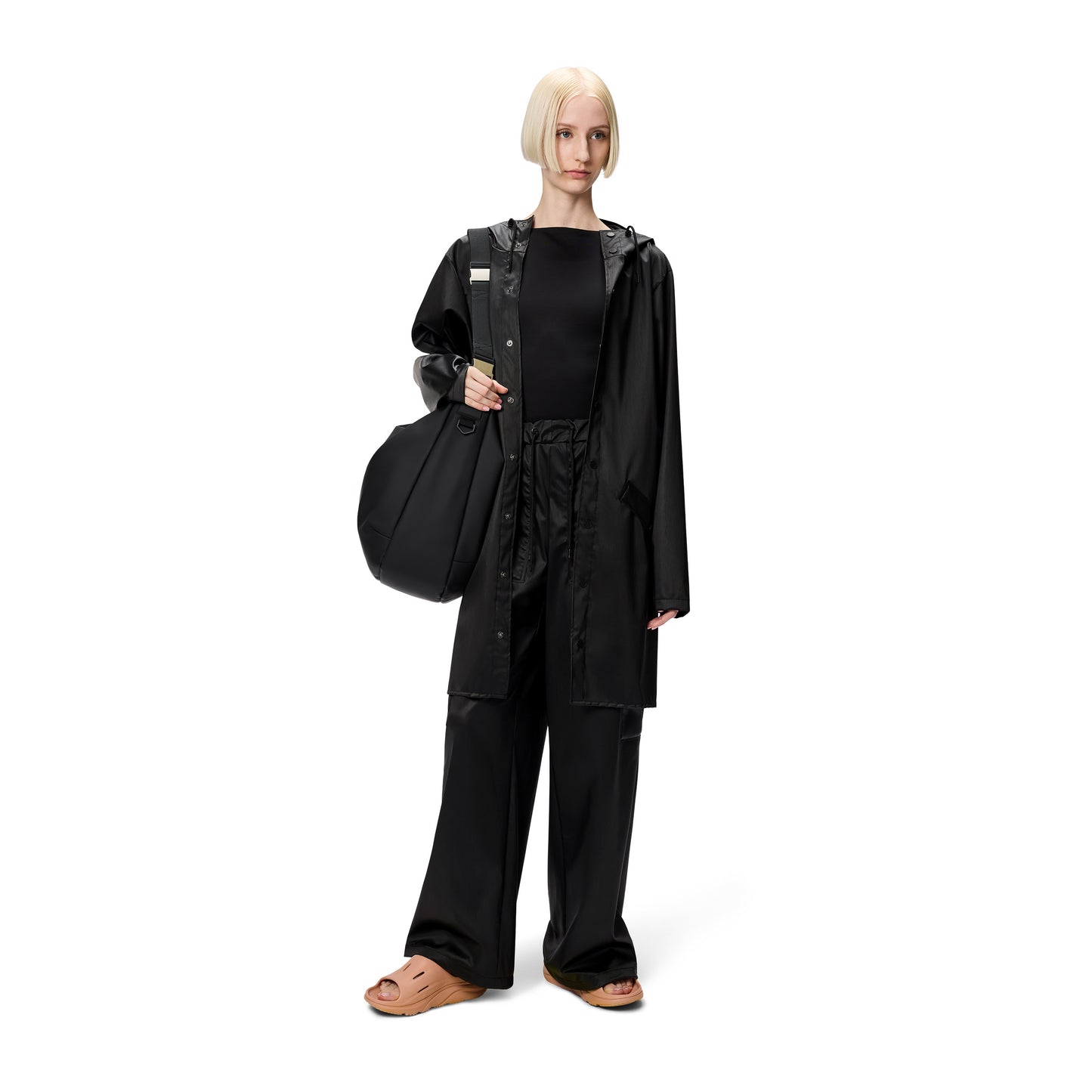 Rains Long Jacket, Black
