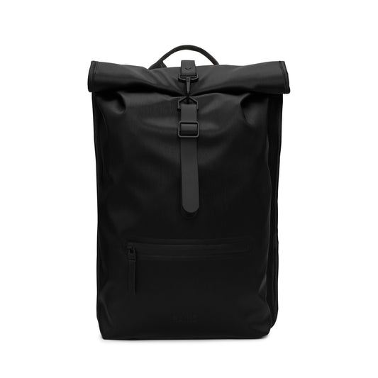 Rains Rolltop Rucksack, Black Grain