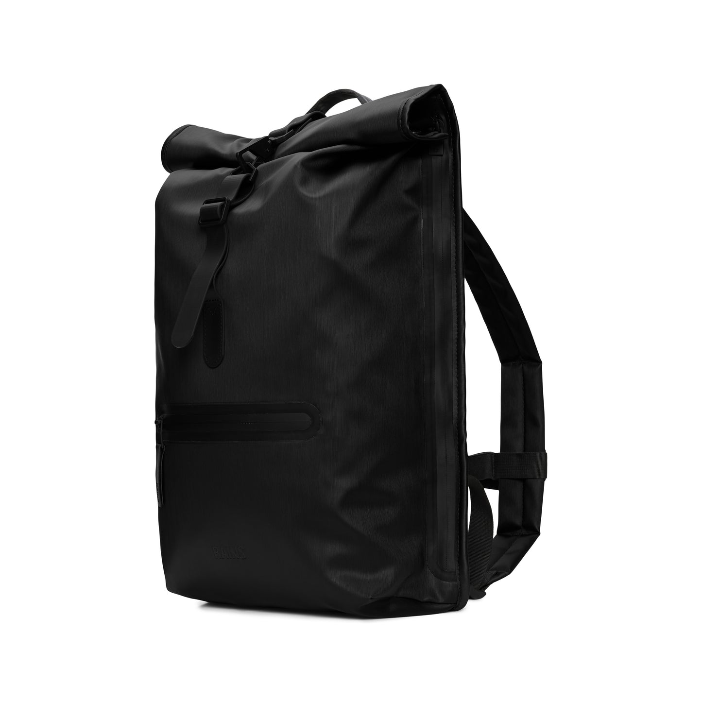 Rains Rolltop Rucksack, Black Grain