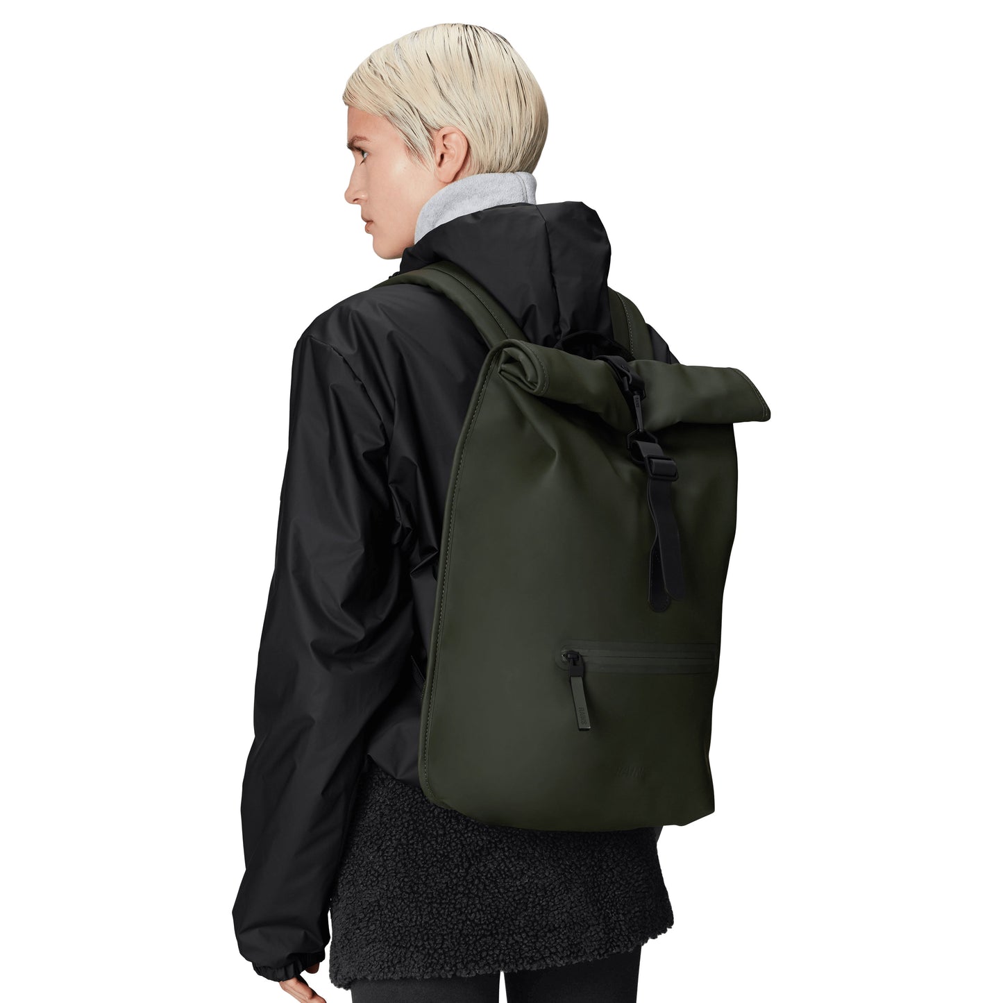 Rains Rolltop Rucksack, Green