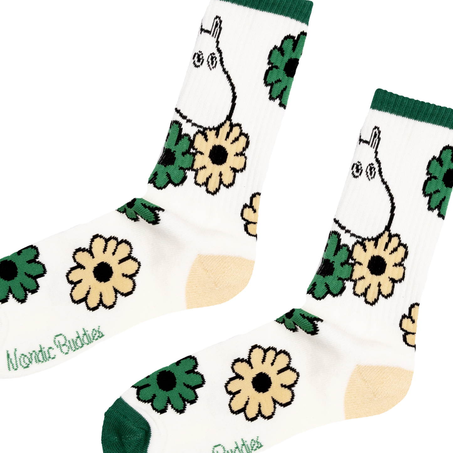 Nordicbuddies Moomintroll Men's Retro Socks, Flowers