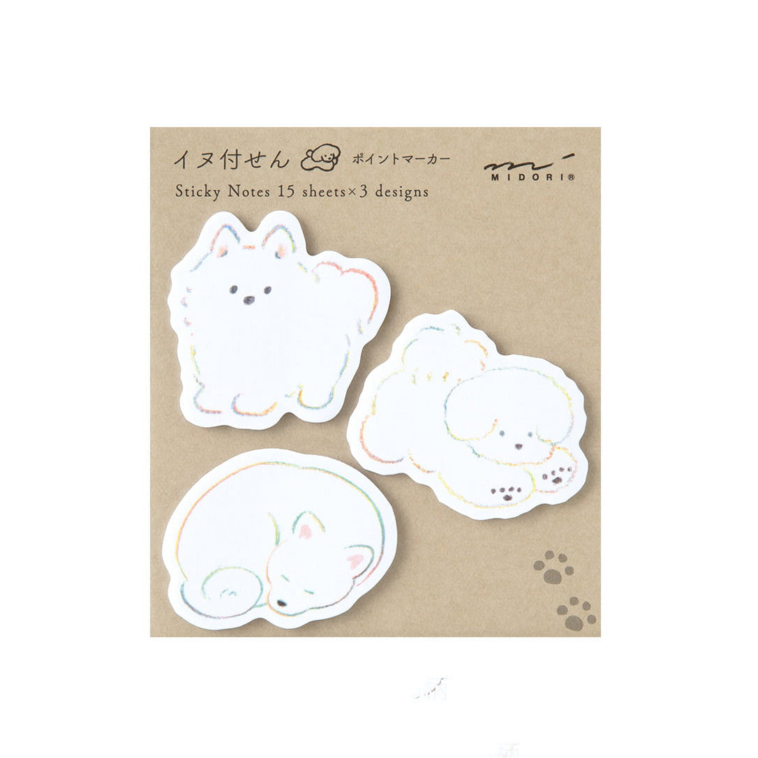 Midori Sticky Notes, Point White Dog