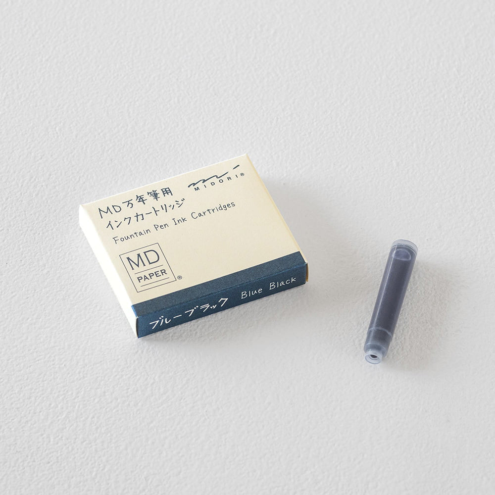 Midori Cartridge MD Fountain Pen, Blue Black
