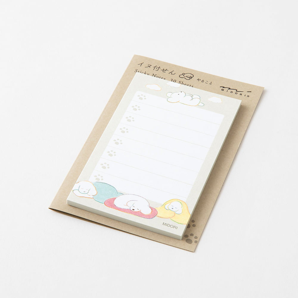 Midori Sticky Notes To Do Dog, Gray