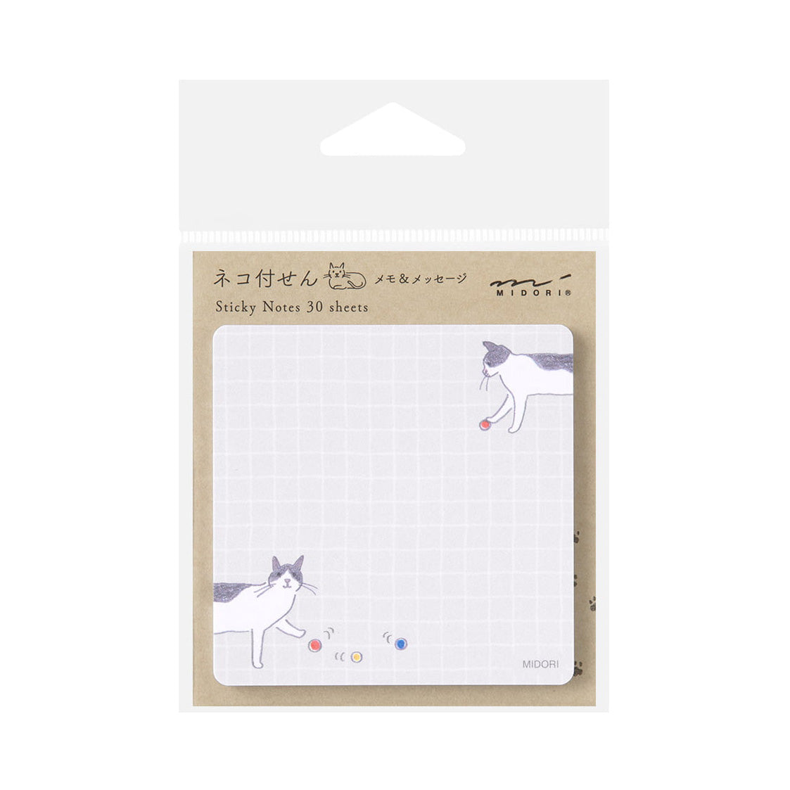 Midori Sticky Notes, Ball and Cat