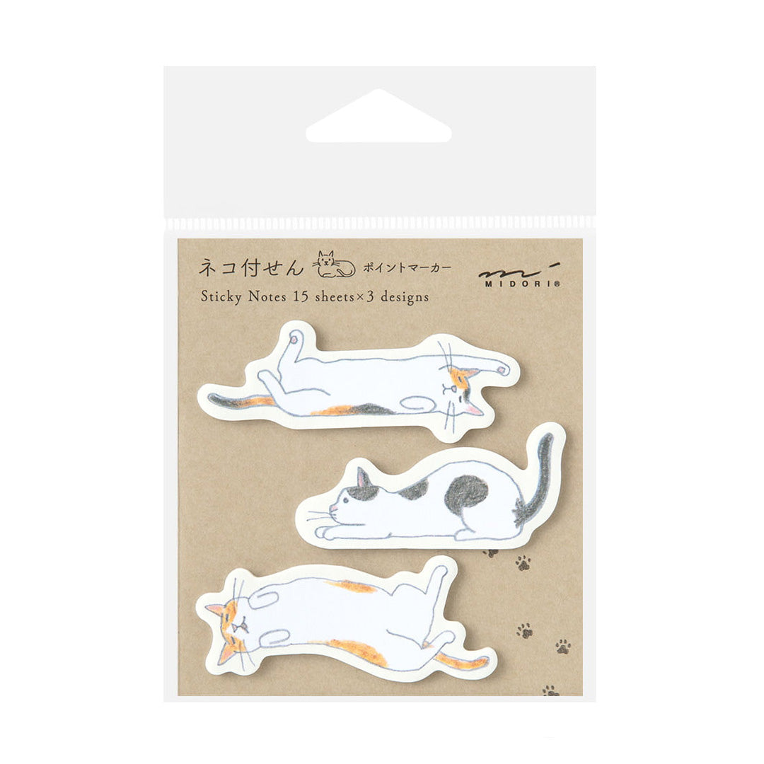 Midori Sticky Notes, Point Cat Stretching Out