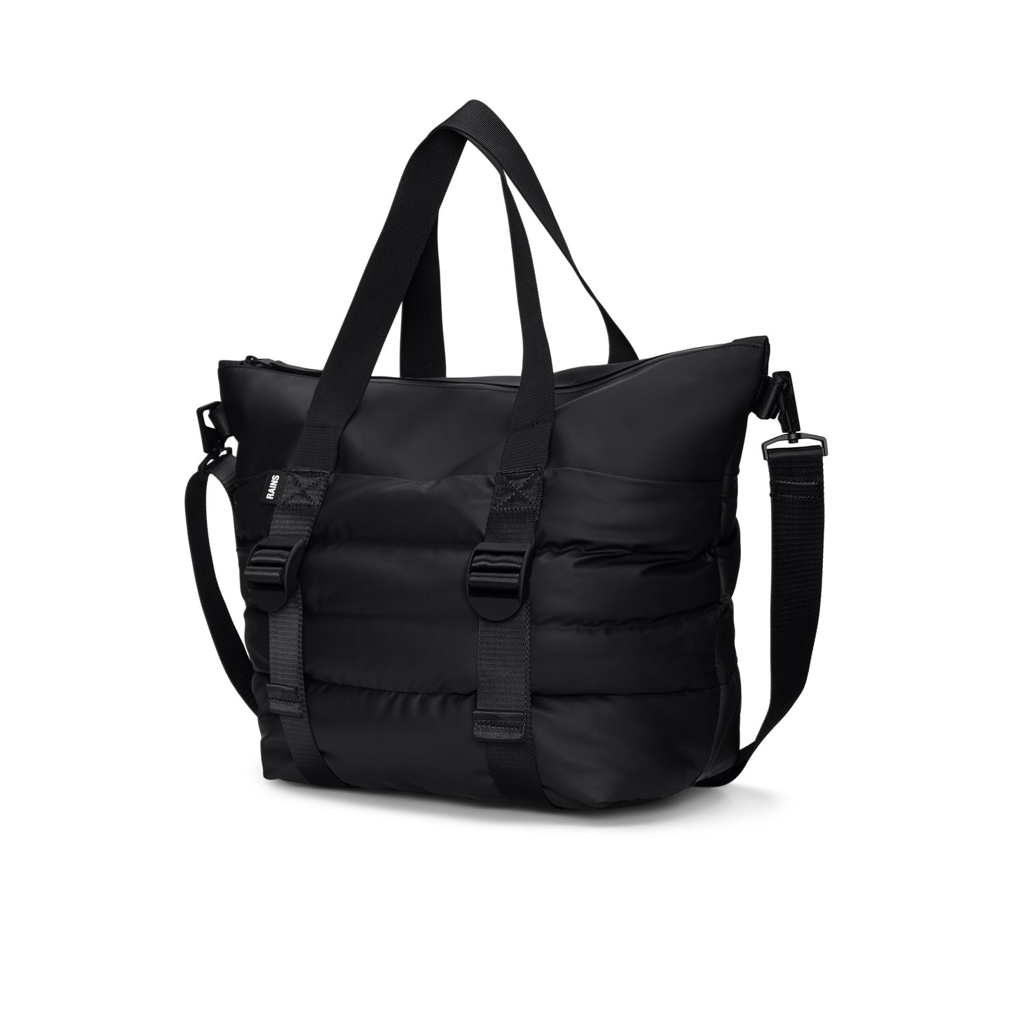 Rains Puffer Mix Tote Bag Mini, Black