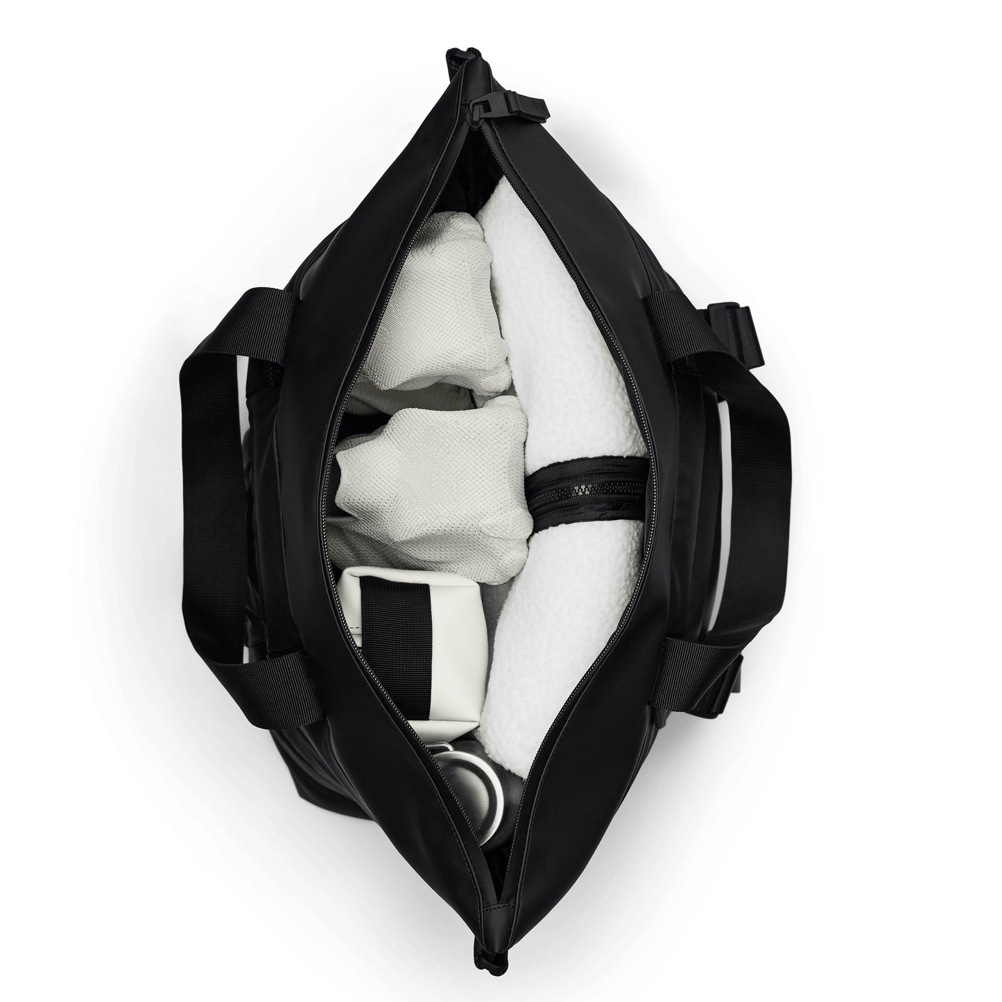 Rains Puffer Mix Tote Bag Mini, Black