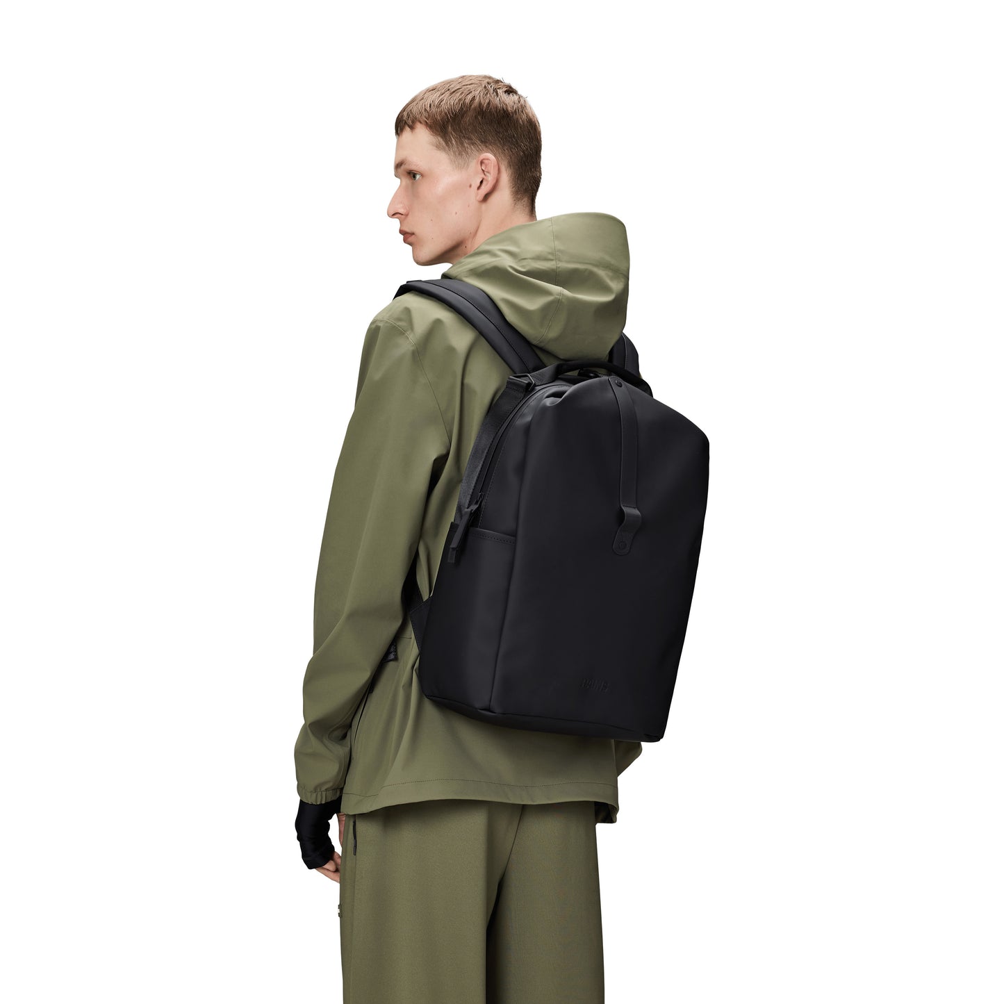Rains Clip Front Backpack, Black