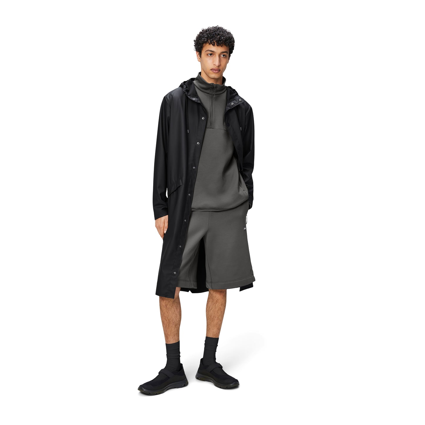 Rains Longer Jacket, Black