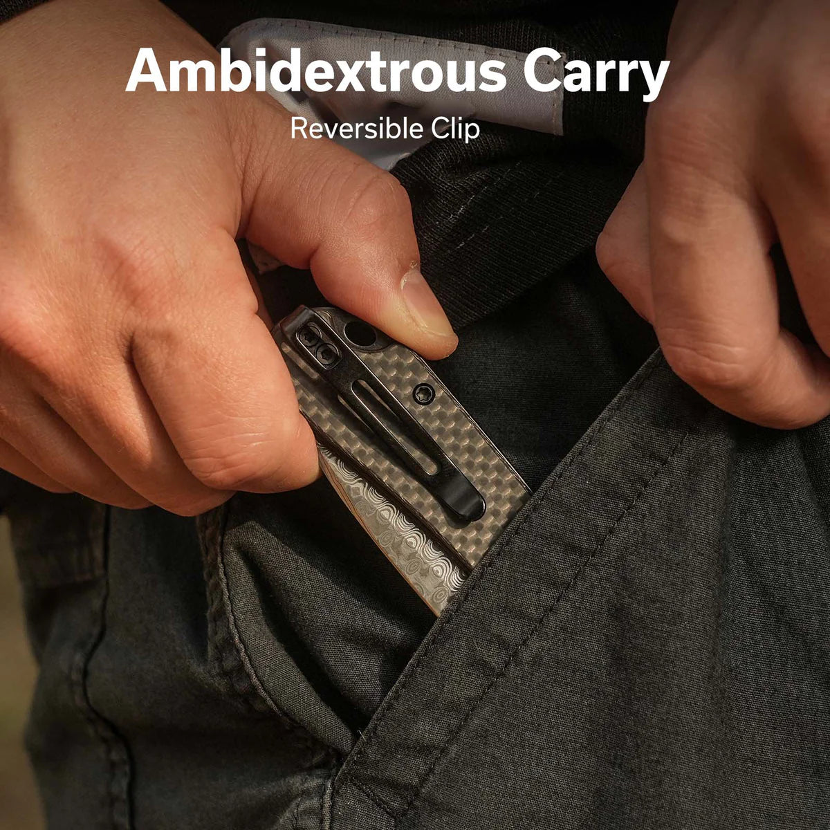 Civivi Elementum Slip Joint, Twill Carbon Fiber / Damascus