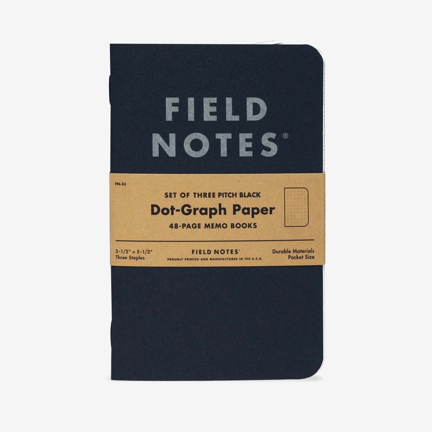 Field Notes Pitch Black Memo (3-pakk)