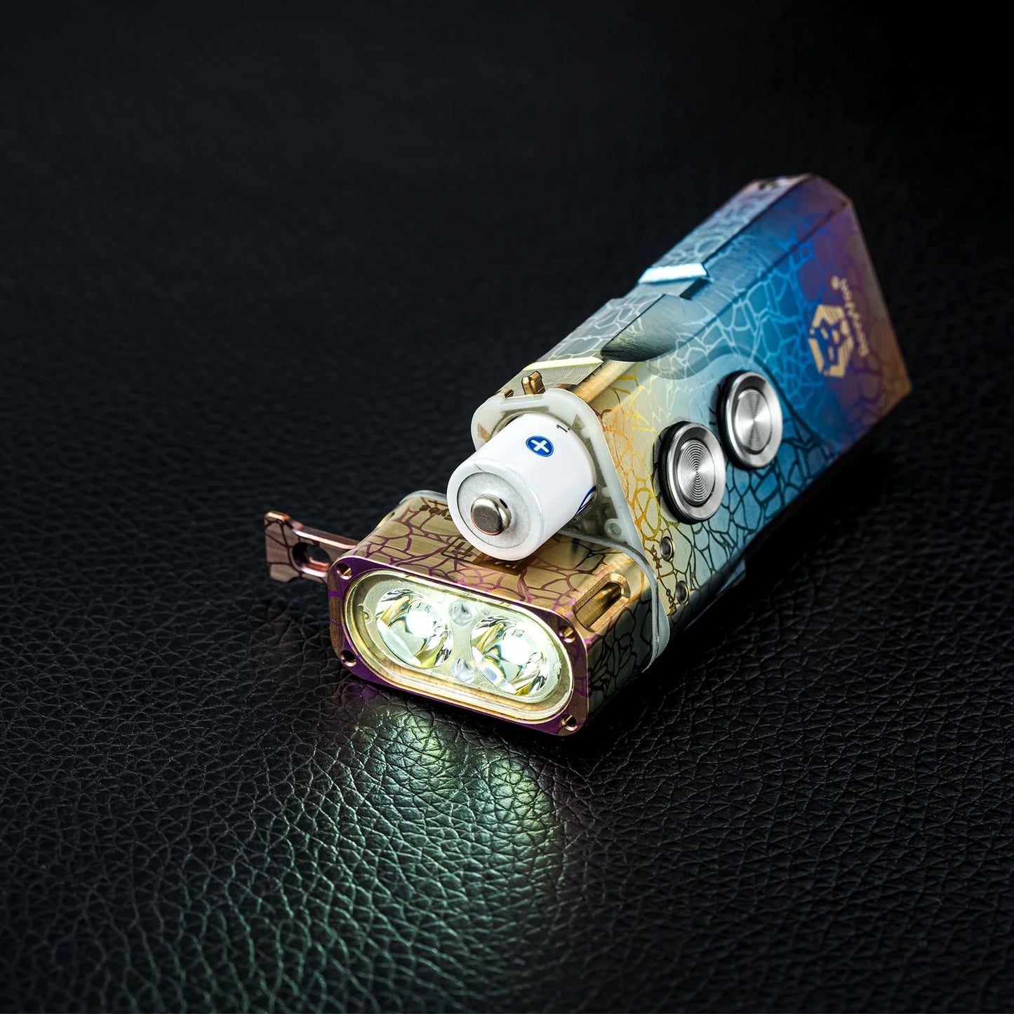 RovyVon Limited Edition Angel Eyes E11 Titanium Keychain Flashlight 6500K, Dawn in the dark
