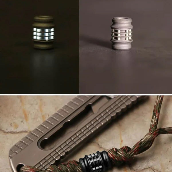 Viperade VAB7 Titanium EDC beads with glow bar, Titanium Black