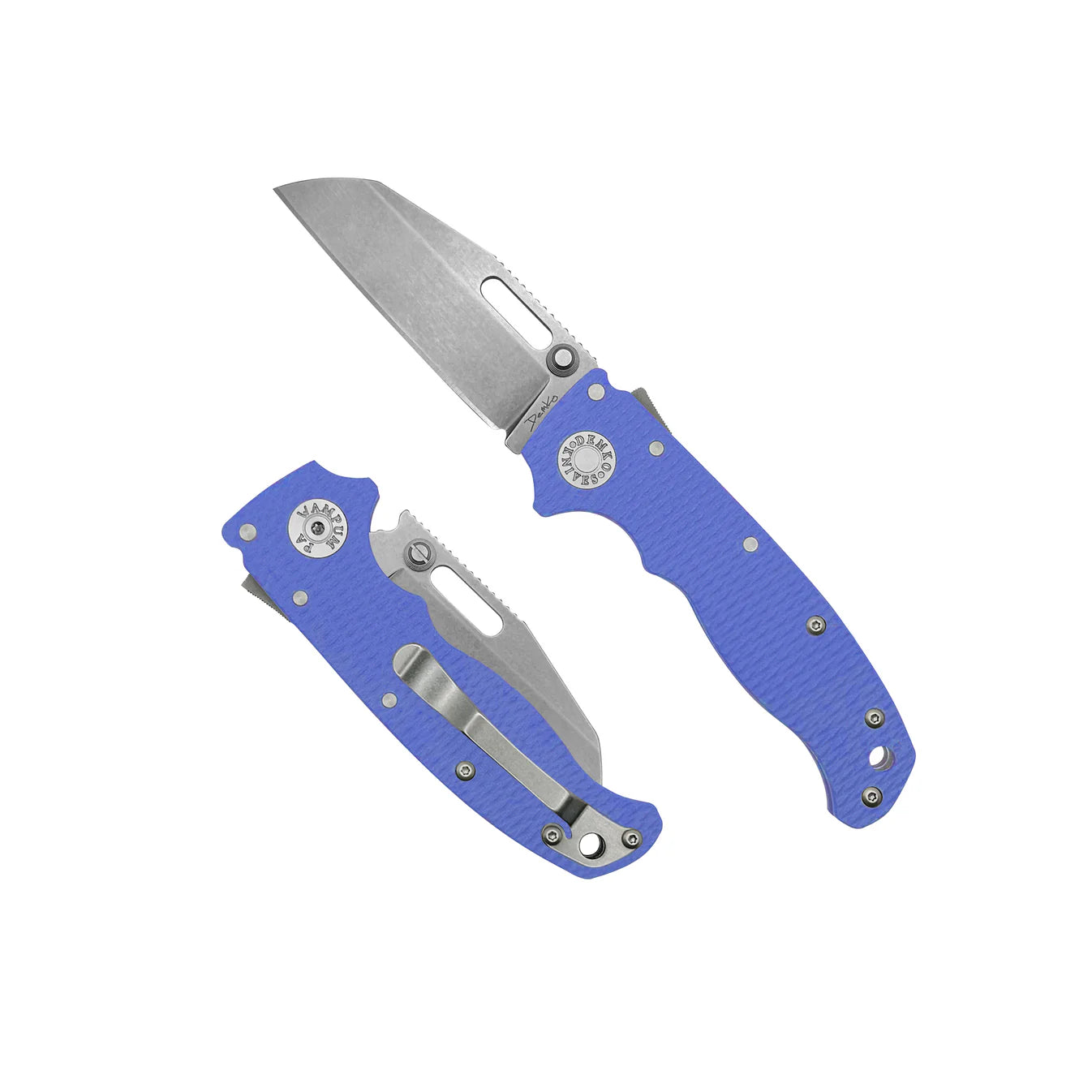 Demko Knives AD20.5 - 20CV - Blue #2 G10, Shark Foot