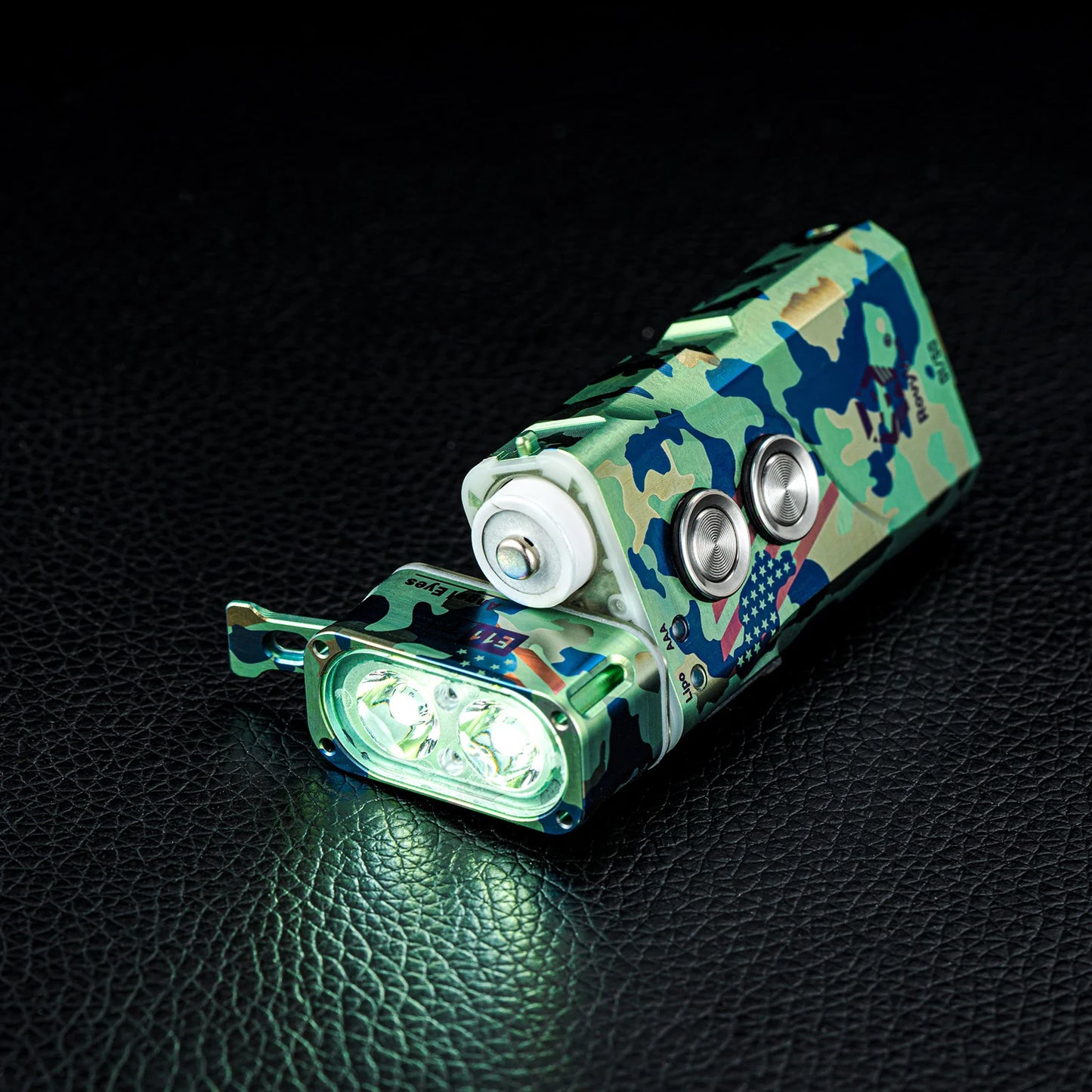 RovyVon Limited Edition Angel Eyes E11 Pro Versatile Hybrid AAA Keychain Flashlight 6500K, Camouflage