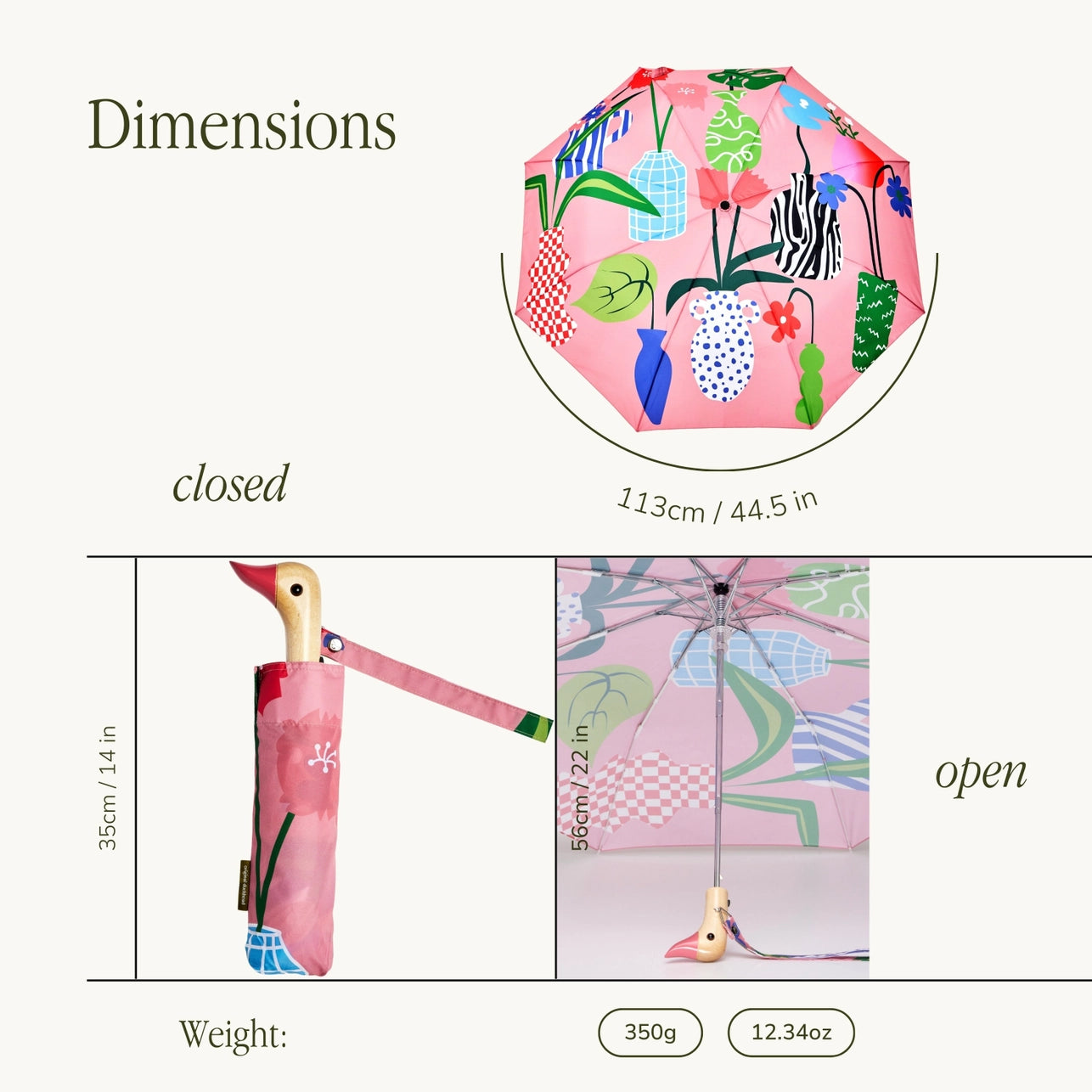 Original Duckhead Compact Umbrella, Vases