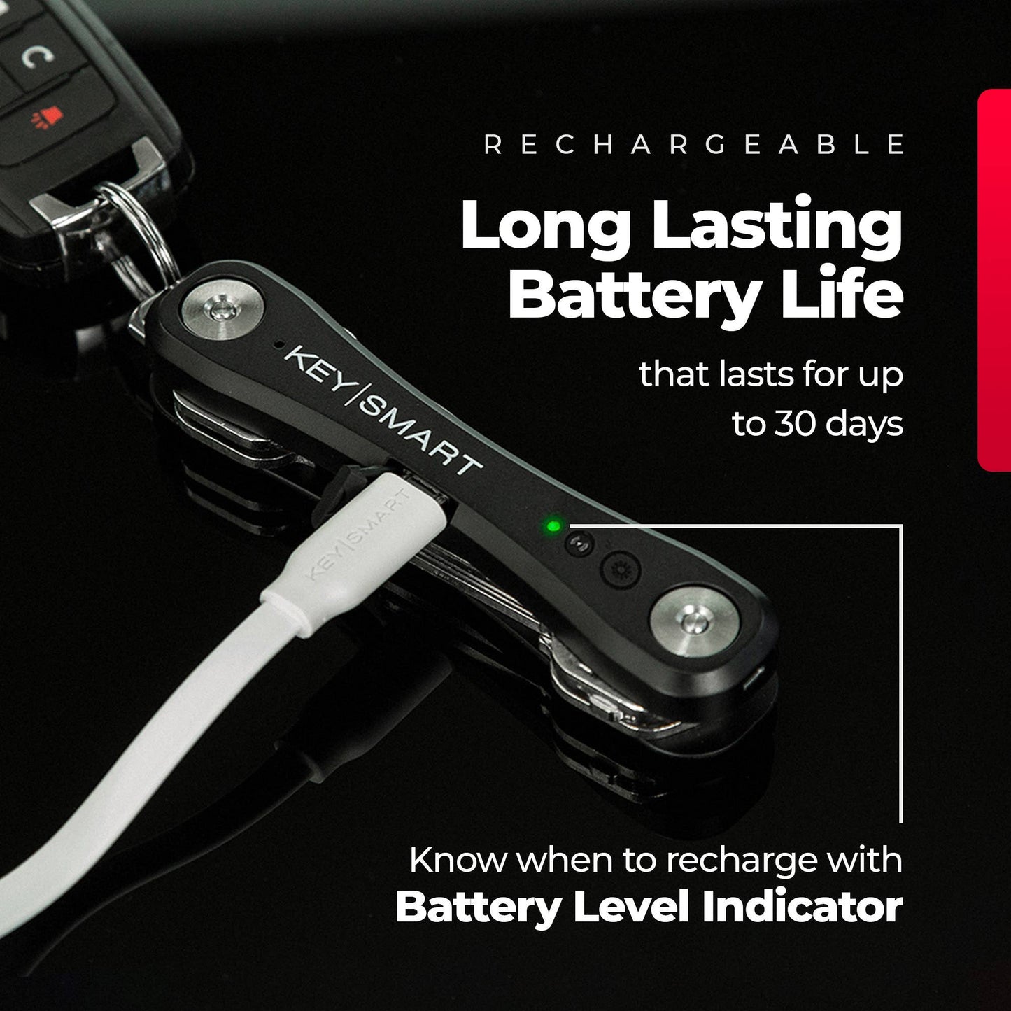 KeySmart® iPro Works with Apple Find My, Black