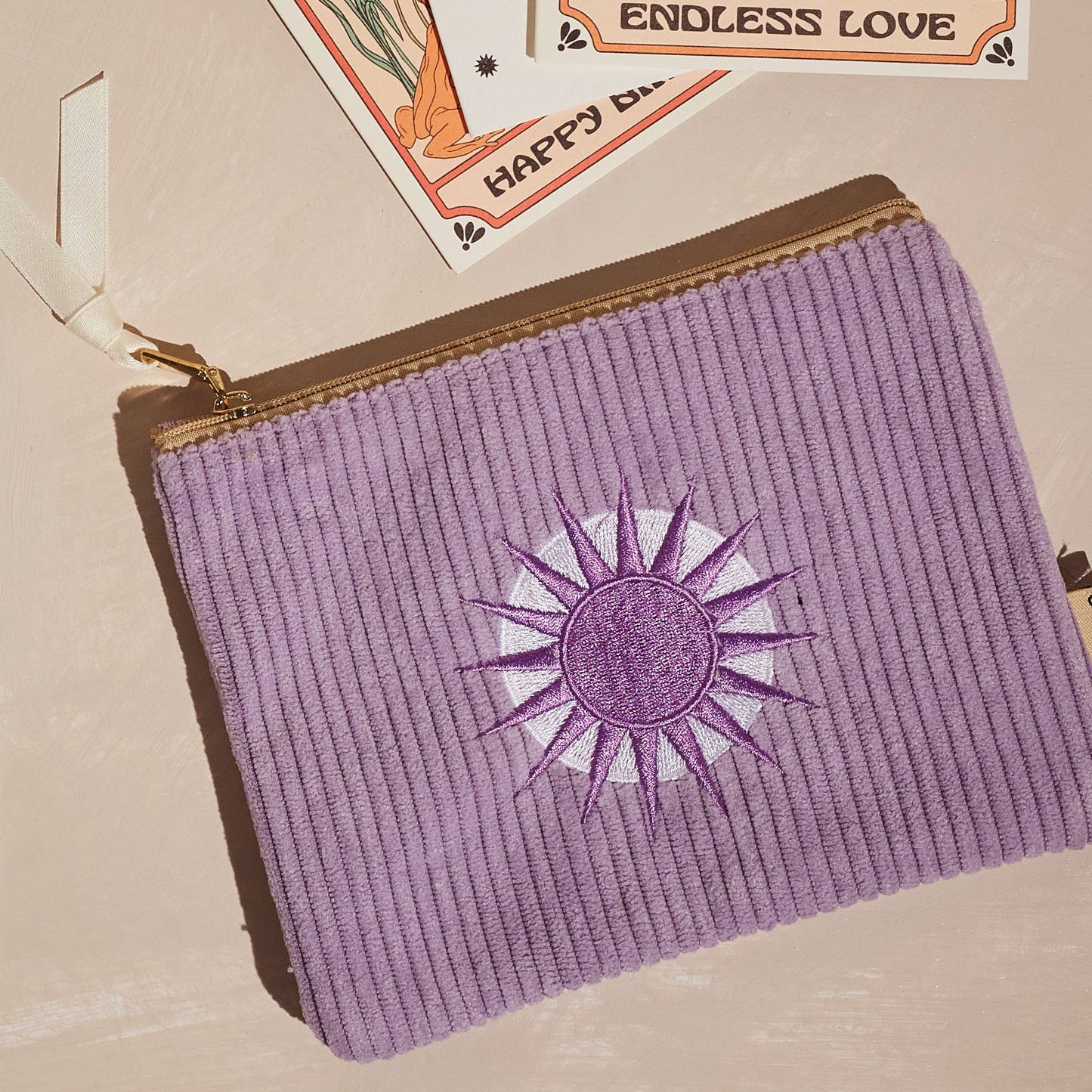 Cai & Jo Corduroy Pouch, Lavender