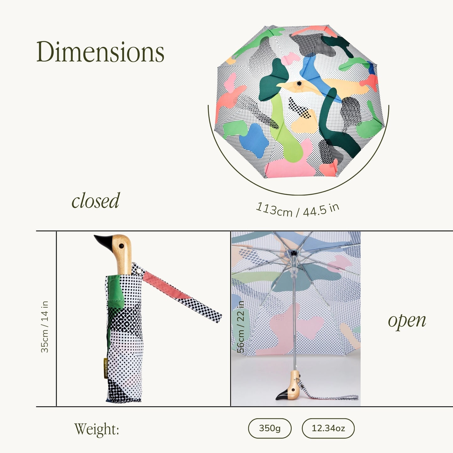 Original Duckhead Duck Umbrella, Dots