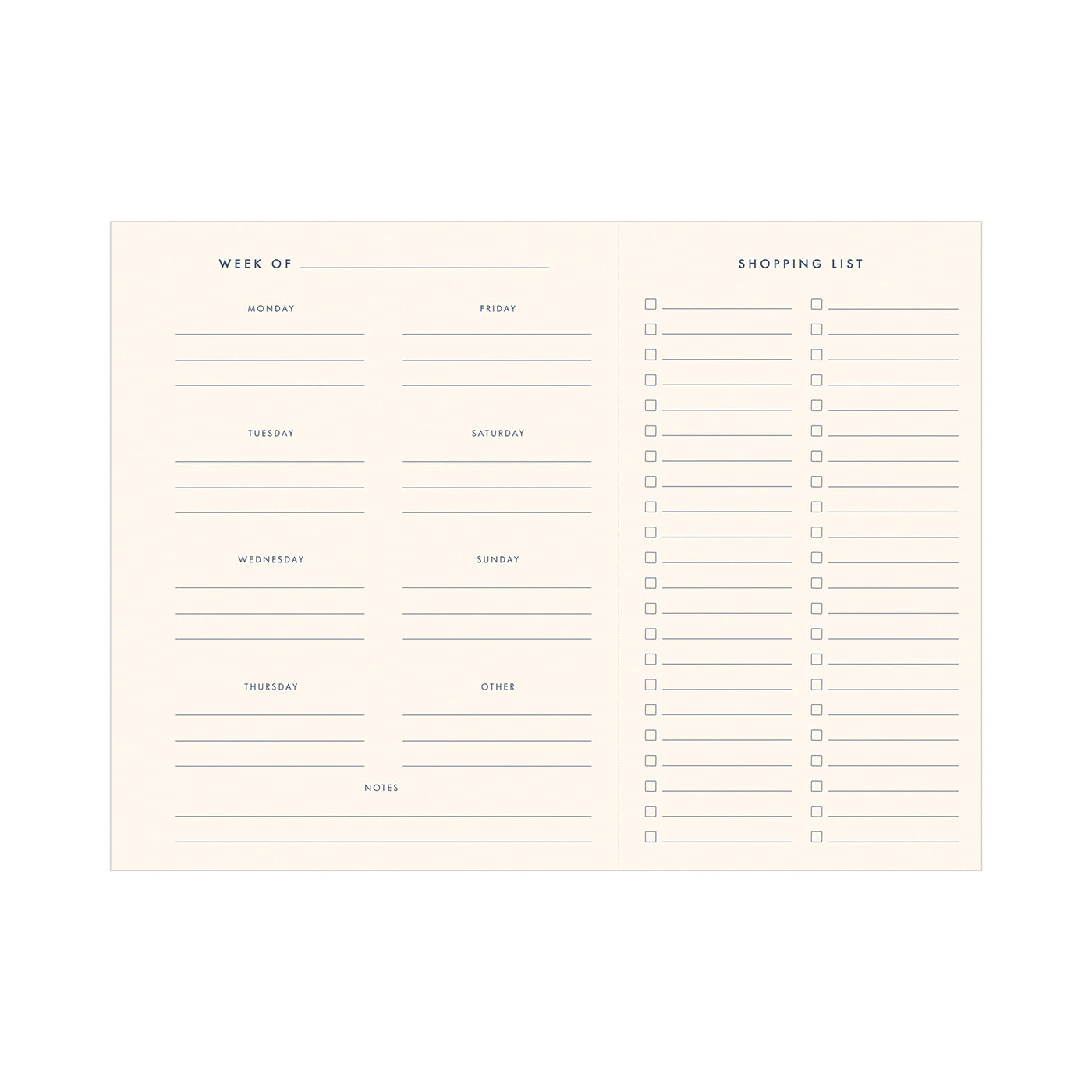Ruff House Print Shop Retro Weekly Meal Planner, Peppercorn