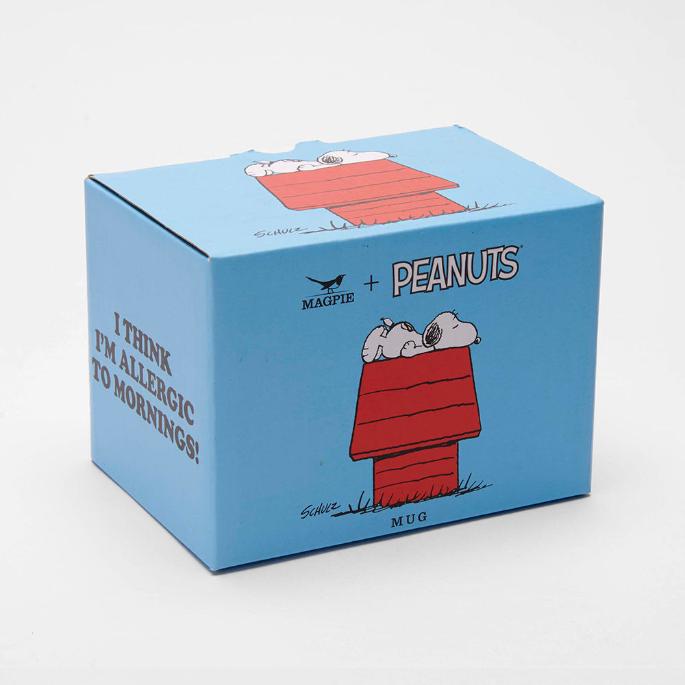 Magpie Peanuts Mug, Allergic to Mornings