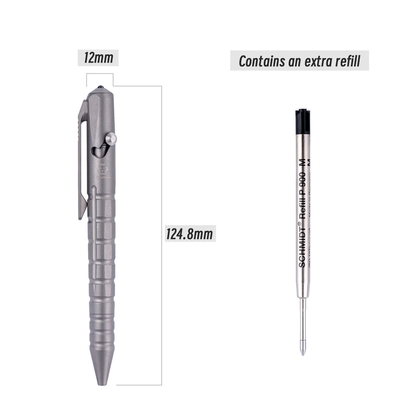 RovyVon Commander C10 (G2) Titanium Bolt Action Tactical Pen, Sandblasted