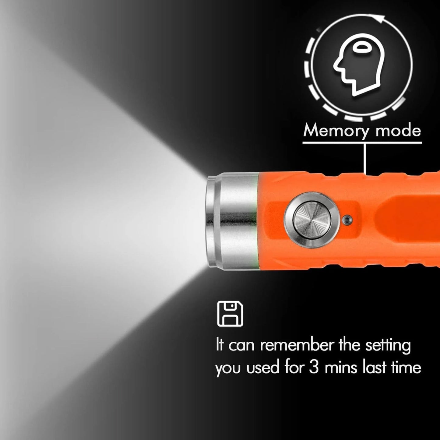 RovyVon Aurora A1 (4G) Metal-switch USB-C Keychain Flashlight 6500K, Black