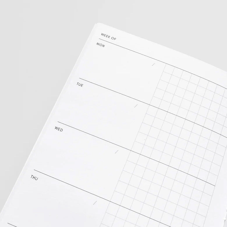 Cloth & Paper Travel Notebook A5 Slim, Weekly Graph Matcha