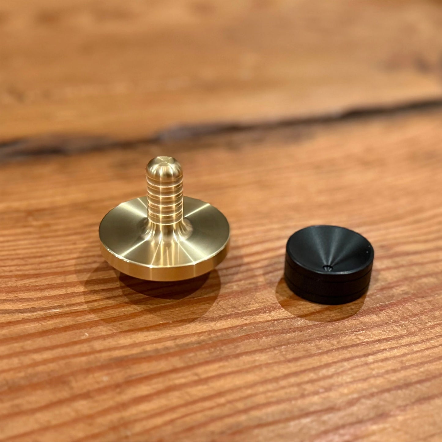 CountyComm Tip Top - Tungsten / Brass - Spinning Top + Delrin Stand by Maratac®
