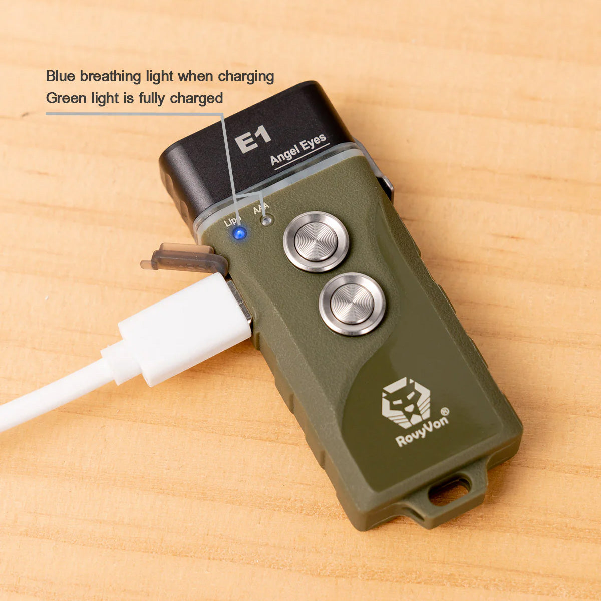 RovyVon Angel Eyes E1 Hybrid Flashlight 6500K, Grey
