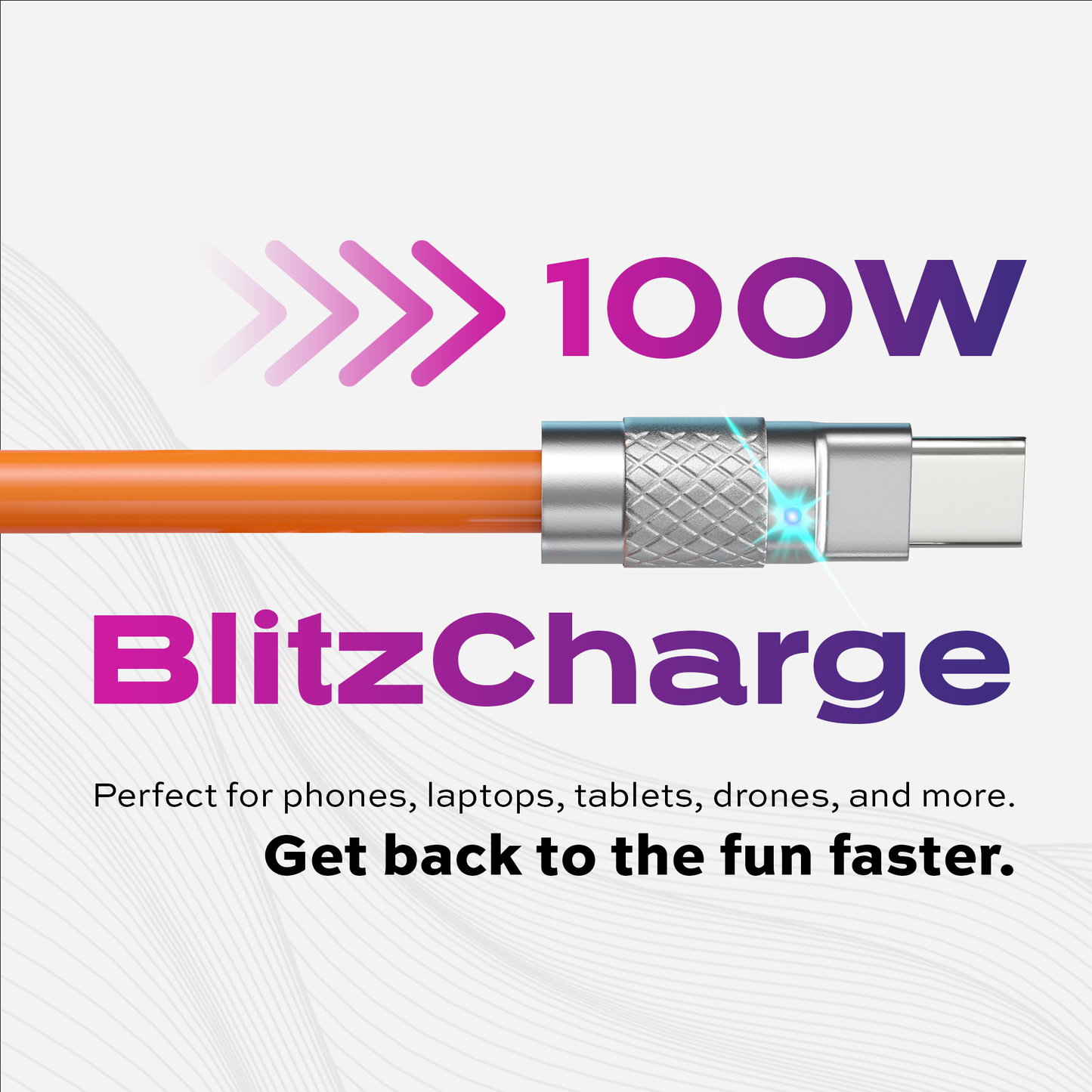 Statik® TsumoCharge 100 W USB C to USB C Cable 2 m, Orange