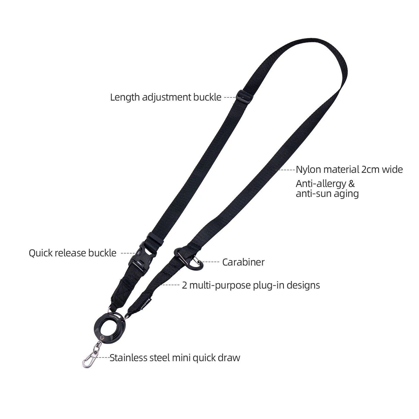RovyVon Angel Wings Crossbody EDC Organizer Strap Aluminium, Black