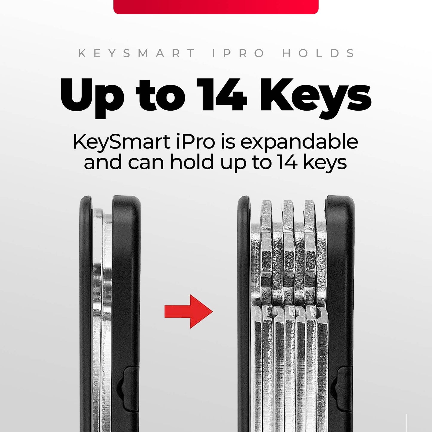 KeySmart® iPro Works with Apple Find My, Black