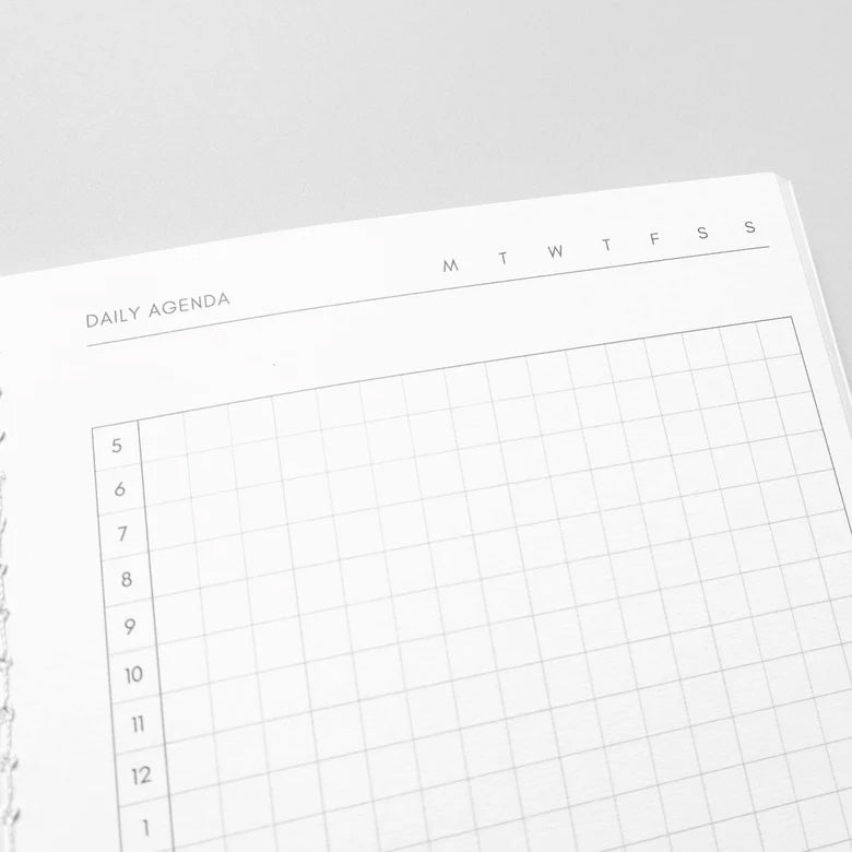 Cloth & Paper Travel Notebook A5 Slim, Daily Agenda Aspen