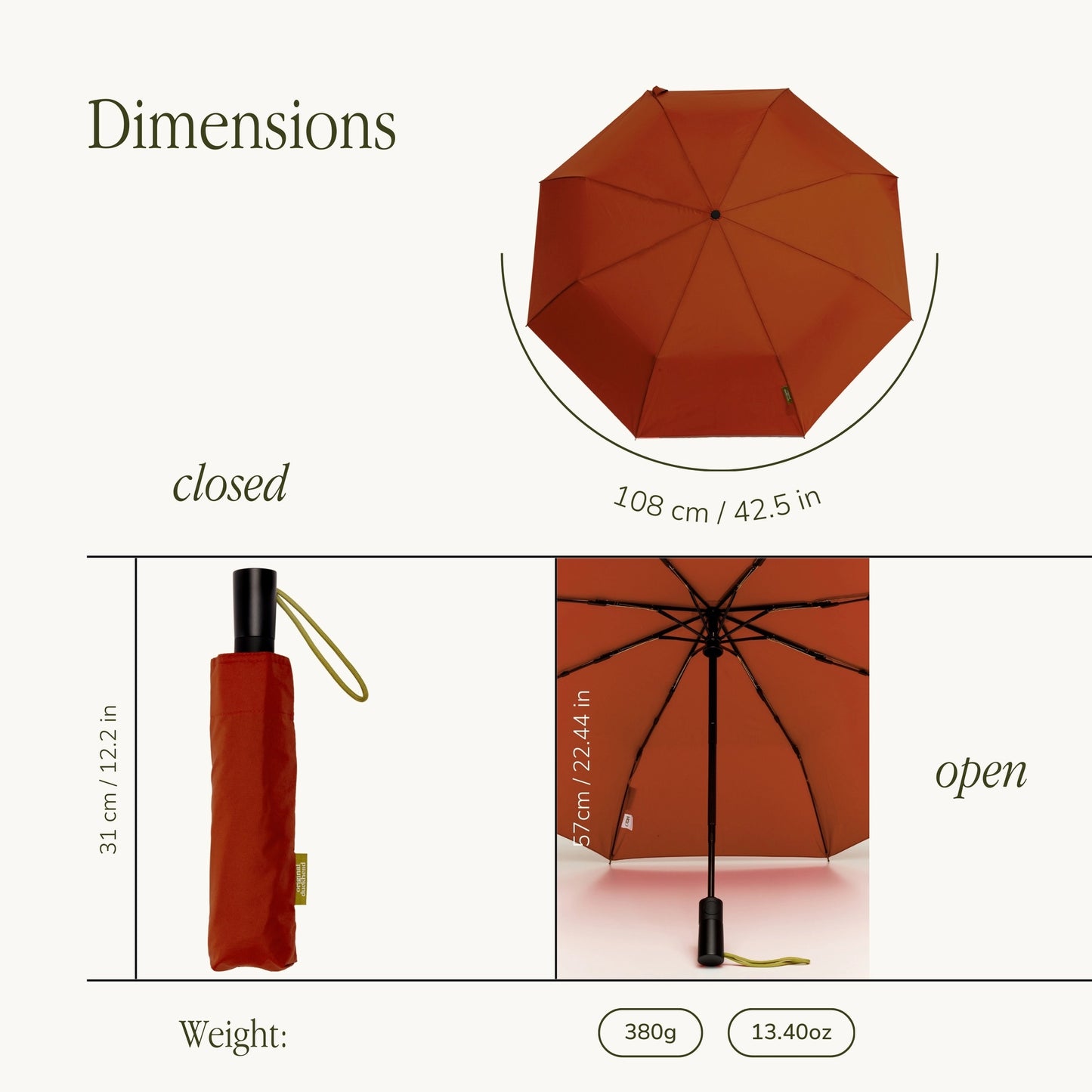 Original Duckhead The Daily Umbrella with Auto Open-Close, Black