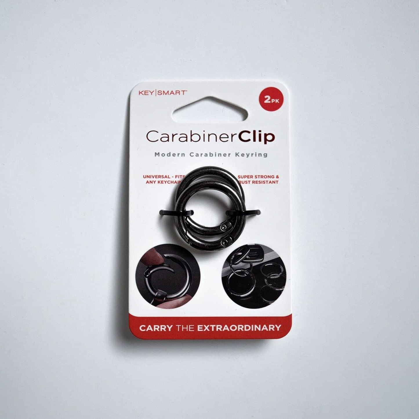 KeySmart® Carabiner Clip 2 Pack, Black