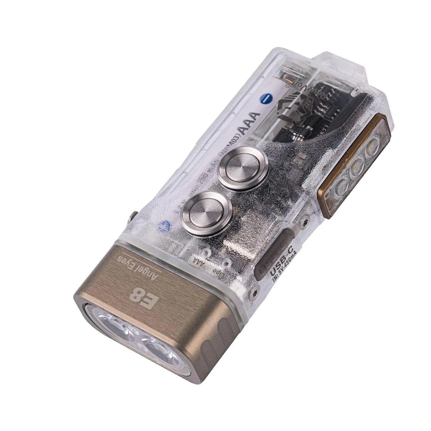 RovyVon Angel Eyes E8 Hybrid Flashlight 6500K, UV/White/White