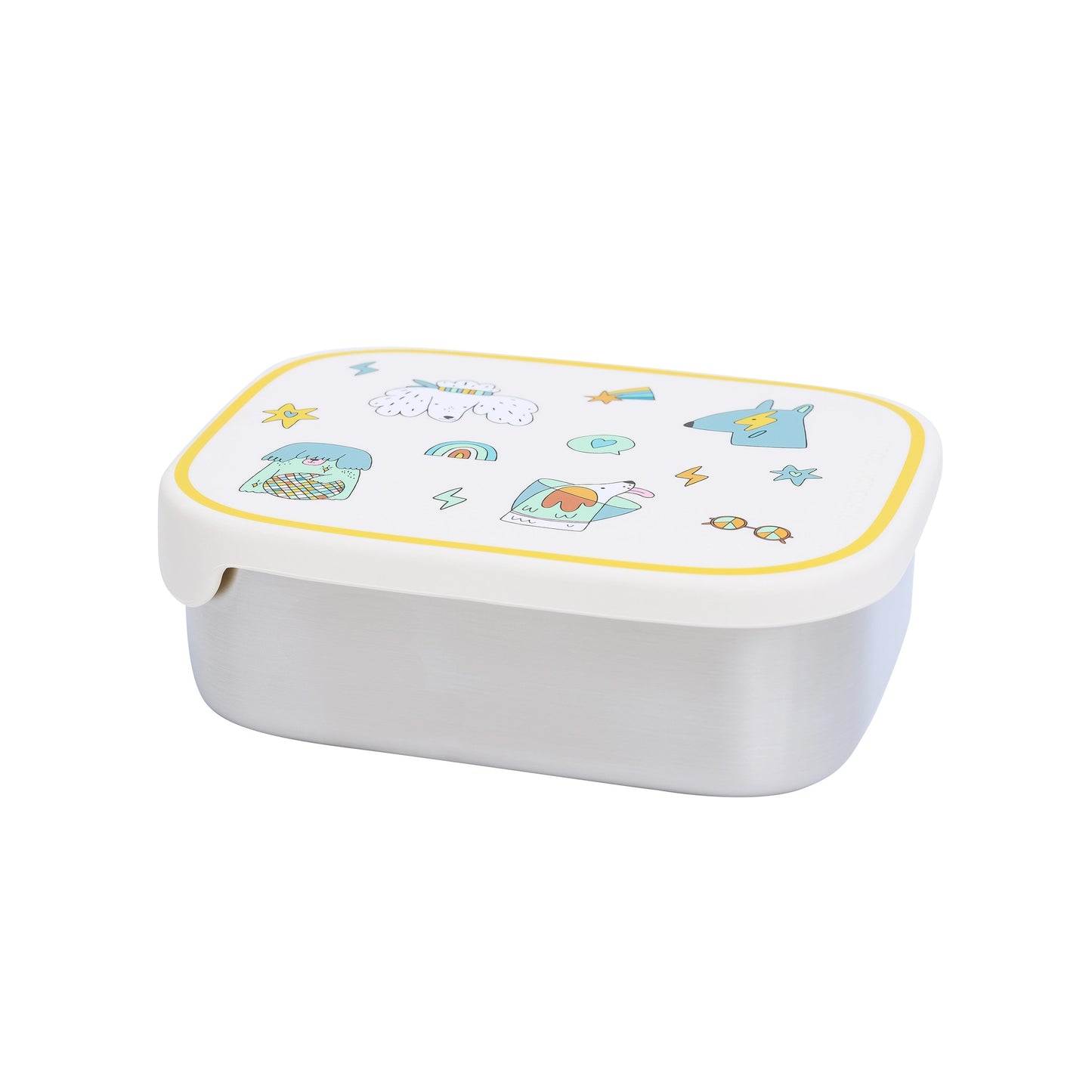 The Cotton Cloud Stainless Steel Lunchbox with Removable Compartments, Funky Dogs