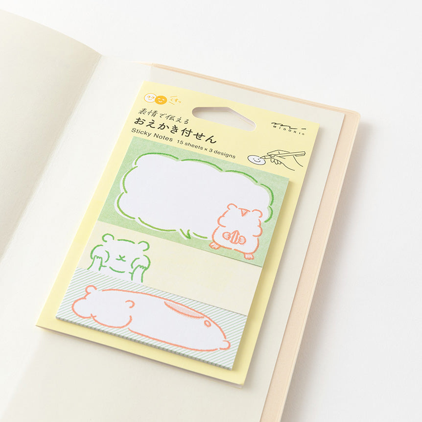 Midori Sticky Notes Drawing, Hamster