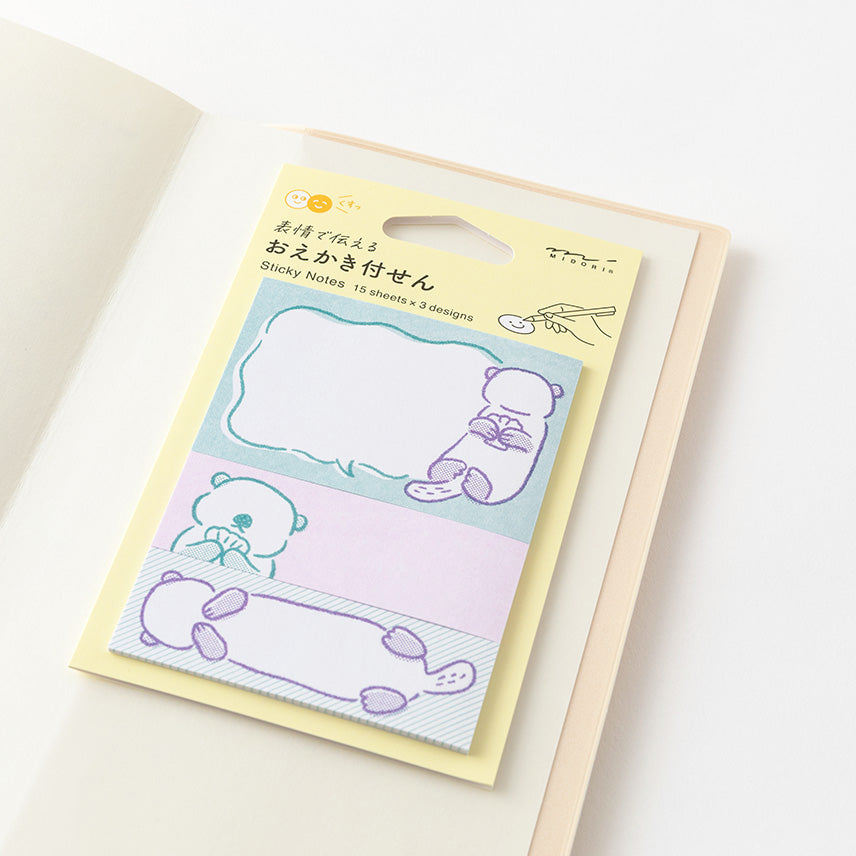 Midori Sticky Notes Drawing, Sea Otter