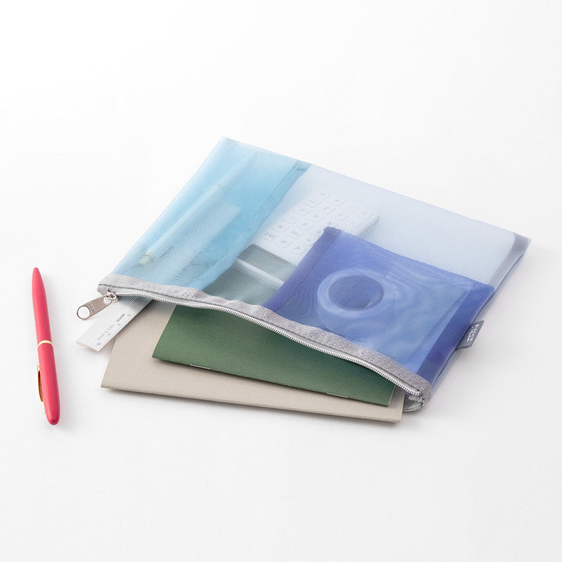Midori Pen & Tool Pouch Mesh, Light Blue